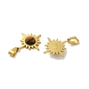 Gemstone Faceted Sun Pendants STAS-P361-02G-2