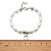 304 Stainless Steel Flat Round with Paw Print Charm Bracelets for Women BJEW-C098-11P-5