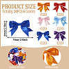 24Pcs 6 Colors Bowknot Handmade Polyester Ornament Accessories AJEW-TA0001-64-4