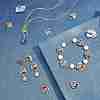 28pcs 7 colors Glass Connector Charms GLAA-PH0002-56P-2