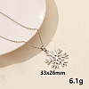 201 Stainless Steel Snowflake Pendant Necklaces for Women FS-WG3C313-09-1