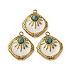 304 Stainless Steel White Enamel Pendants STAS-P406-03G-1