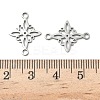 304 Stainless Steel Rhombus Flower Connector Charms STAS-G361-04P-3
