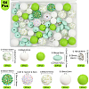64Pcs Round & Rondelle Food Grade Eco-Friendly Silicone Beads SIL-SP0001-19B-2
