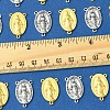 20Pcs 2 Colors Holy Oval Carved Virgin Mary Tibetan Style Alloy Chandelier Component Links TIBE-FS0001-15-5