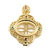 Rack Plating Brass Micro Pave Cubic Zirconia Locket Pendants KK-C241-02G-2
