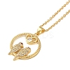 Brass Micro Pave Clear Cubic Zirconia Pendant Necklaces for Women LS-NJEW-S429-05G-02-1