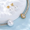 Round Plastic Imitation Pearl Stud Earrings & Rhinestone Cuff Choker Necklaces Sets SJEW-U003-11G-3
