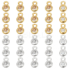 60Pcs 2 Colors Brass Pave Clear Cubic Zirconia Charms KK-WR0001-53-1