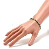 3.5MM Natural Emerald Round Beads Stretch Bracelet for Women BJEW-JB07413-3