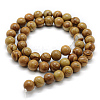 Natural Wood Lace Stone Wooden Jasper Round Bead Strands G-J276-06-12mm-2