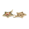 Christmas Themed Brass Micro Pave Cubic Zirconia Pendants X-ZIRC-L101-05G-3