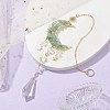Alloy Cable Chains Moon Pendant Decorations HJEW-JM01841-03-2