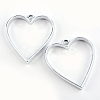 Rack Plating Alloy Heart Open Back Bezel Pendants LS-PALLOY-S047-12D-FF-1