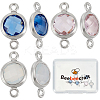 9Pcs 3 Colors Brass Cubic Zirconia Connector Charms FIND-BBC0004-17B-1