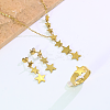 Stainless Steel Star Earrings & Necklaces & Rings Sets for Women IZ1573-4