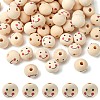 Printed Natural Wood European Beads LS-WOOD-T019-13B-01-1