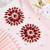 2Pcs Alloy with Rhinestone Handicraft Beading Appliques AJEW-FG0004-29D-5