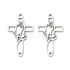 201 Stainless Steel Religion Hollow Praying Hand Cross Links Connector Charms STAS-K310-03P-1
