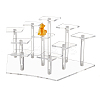 10-Slot Transparent Acrylic Minifigures Display Risers ODIS-WH0043-29B-1