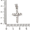304 Stainless Steel Cubic Zirconia Pendants STAS-C102-01C-P-4