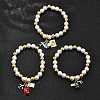 Travel Theme Brass Stretch Bracelets BJEW-C098-05-2