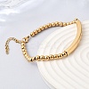 304 Stainless Steel Beaded Bracelets BJEW-D408-02G-5