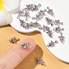 SHEGRACE Brass Pave Cubic Zirconia Star Connector Charms XGRQ2O212-441B-P-5