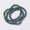 Electroplate Transparent Glass Beads Strands LS-EGLA-A034-T8mm-Q15-2