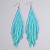 Handmade Glass Seed Beads Tassel Dangle Earrings LS-EN2812-11-1