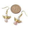 Angel Antique Golden Alloy & Resin Dangle Earrings EJEW-JE05686-01-3