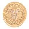 Golden Tone Round Wax Seal Brass Stamp Heads AJEW-S087-02G-01-2