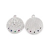 Brass Micro Pave Colorful Cubic Zirconia Pendants KK-E068-VC117-1