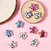 10Pcs UV Plating Opaque Rainbow Iridescent Acrylic Beads OACR-YW0005-03-4