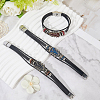 3Pcs 3 Colors Alloy & Leather Cord Bracelets for Men Women BJEW-CL0001-25-4