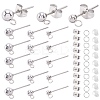150Pcs 3 Size 202 Stainless Steel Ball Stud Earring Findings STAS-SP0001-53-1