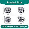 12Pcs 2 Styles 304 Stainless Steel Beads STAS-HS0001-77-2