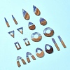 18Pcs 9 Styles Transparent Resin & Walnut Wood Pendants RESI-FS0001-78-7