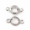 304 Stainless Steel with Glass Connector Charms STAS-G305-08P-03-1