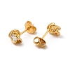 Rack Plating Brass Micro Pave Cubic Zirconia Stud Earrings EJEW-P221-03G-2