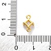 Brass Cubic Zirconia Rhombus Connector Charms KK-F894-12G-06-3