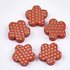 Painted Natural Wooden Cabochons WOOD-Q040-011-M-2