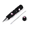 Heart Resin & Polymer Clay Pave Rhinestone Ball-Point Pen AJEW-T013-03D-3