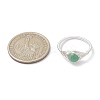 Horse Eye Natural Green Aventurine & Tiger Eye & Amethyst & Rose Quartz & Synthetic Turquoise Finger Rings RJEW-JR00842-02-3