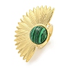 Ion Plating(IP) 304 Stainless Steel Synthetic Malachite Cuff Rings G-Z056-07G-05-1