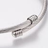 Tarnish Resistant 304 Stainless Steel Torque Bangles BJEW-H570-33P-3