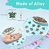 60Pcs 10 Colors Printed Alloy Connector Charms ENAM-CJ0005-63-8