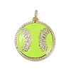 Brass Enamel & Micro Pave Cubic Zirconia Pendants KK-M322-06G-01-1