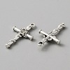 Tibetan Style Alloy Pendants. Cross with Rose LS-FIND-WH0111-234B-1
