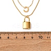 304 Stainless Steel Luck Lock Pendant Double Layer Necklaces for Women NJEW-F346-08G-5